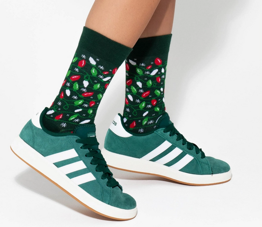 ZOOKSY Jule Gaveæske – 2 par sjove julesokker (Rensdyr & Julelys)