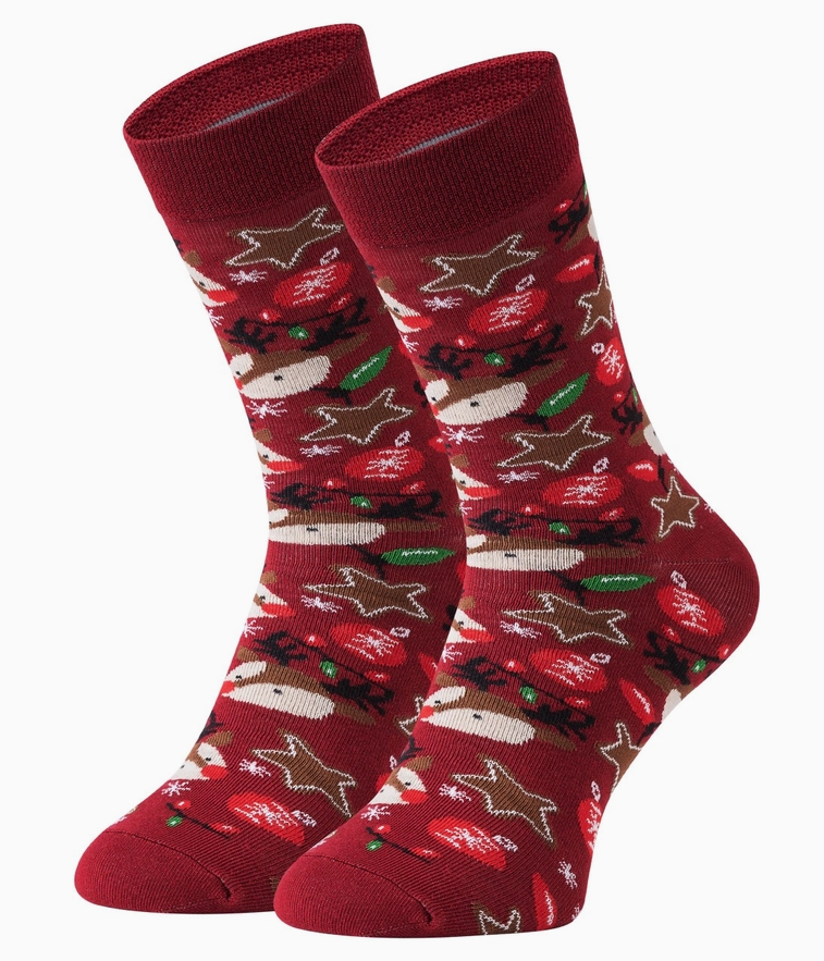 ZOOKSY Jule Gaveæske – 2 par sjove julesokker (Rensdyr & Julelys)